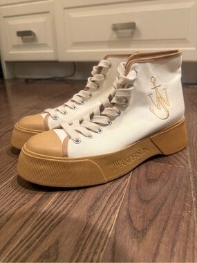 JW Anderson White & Tan High-Top Sneakers – Size 42 – Worn Once